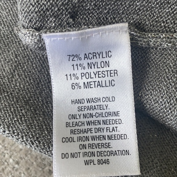 JM Collection  silver V-neck sweater Size 3X - Picture 6 of 6